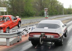 Two Cars leaving the Starting Line