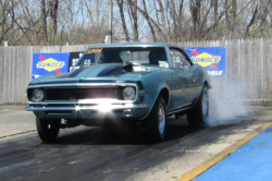 A race car doing a burnout