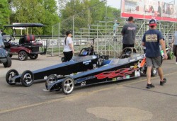 Two Jr Dragster in the staging lanes