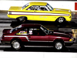 Actual finish line shot between Larry & son Tony in a Sportsman Final